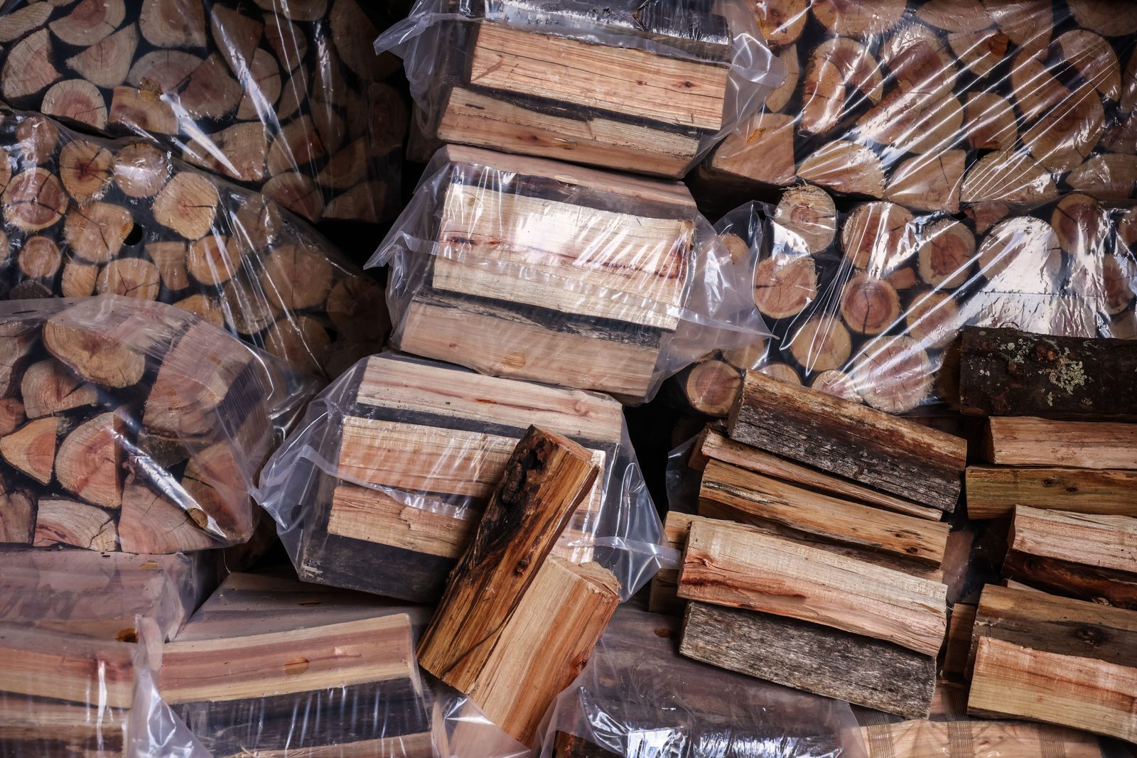 Bagged sekelbos firewood ready for collection